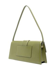 Green Leather Shoulder Bag With Turn-lock Closure, Green Rectangular Bag With Turn-lock Closure, Green Office Bag With Turn-lock Closure, Luxury Olive Leather Shoulder Bag, Classic Green Flap Bag, Luxury Olive Shoulder Bag For Daily Use, Green Rectangular Baguette Bag With Gold-tone Hardware, Classic Green Flap Bag For Office, Green Flap Bag For Evening