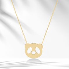 ❤️🐼 Solid Gold  Panda Minimalist Necklace 🐼❤️ 🐼 Cute Panda Necklace 🐼  To the world a panda may be just a  cuddly animal but for panda lovers, it's more than an emotion.❤️ Details of the Product. Weight: Approximately 2,06g Cute minimalist Necklace. - All of our products are handmade produced of 8K, 14K, 18K real gold. The certificates of the diamonds we use in our products will be delivered by the cargo together with your orders. - Make sure you choose the right size and color before completing your order. If there is a preference you want to change, please contact us via message before your order is shipped. - All of our products are delivered to cargo within 1-6 working days. - Comes in a fancy jewelry box. - Your orders are under the responsibility of Venta Jewelry until they are d Gold Animal Design Necklace For Gift, Gold Necklace With Animal Design For Gift, Panda Necklace, Panda Charm, Minimalist Necklace Gold, Cuddly Animals, Bear Pendant, Fancy Jewelry, Best Friend Gift