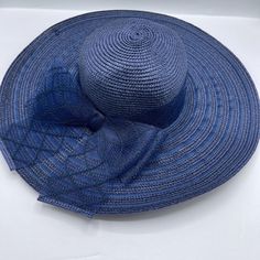 Brand New With Tags Josette Womens Blue Hat Wide Brim With Bow One Size End To End Approximately 17 Inches P02 Light Blue Beach Hat One Size Fits Most, Light Blue Beach Hat One Size, Blue Chic Straw Hat For Summer, Chic Blue Straw Hat For The Beach, Chic Blue Straw Hat For Summer, Chic Blue Beach Hat, Navy Hat For Spring, One Size Fits Most, Navy Hat For Spring (one Size Fits Most), Light Blue Wide Brim Sun Hat For Beach