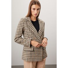 Brown houndstooth tweed (100% Polyester). Blazer. Long sleeves. Collar. Front button closure. 27" from shoulder to hemline. Imported. Casual Houndstooth Tweed Jacket For Office, Casual Tweed Jacket With Houndstooth Pattern For Office, Elegant Houndstooth Tweed Jacket For Workwear, Office Tweed Jacket With Notch Lapel And Houndstooth Pattern, Formal Tweed Jacket With Houndstooth Pattern For Fall, Long Sleeve Tweed Jacket With Herringbone Pattern For Work, Long Sleeve Herringbone Tweed Jacket For Work, Fall Office Wear Tweed Jacket With Suit Collar, Casual Tweed Jacket For Office With Button Closure