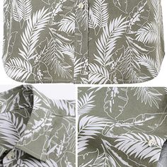 Holiday Beach Leaves Short Sleeve Shirt Features：  Product ID:SS0004 Material:Cotton Season:Summer Color:Black,Blue,White,Gray  Size Chat：