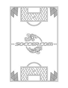 a coloring page with the word soccer on it