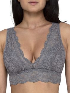 PRICES MAY VARY. Bralettes are perfect for when you want to feel comfortable but still look cute. The Smart&Sexy Signature Lace Deep V Bralette can be worn around the house or dressed up under your favorite tops. A wireless push-up bra, you won't believe how much lift this bralette can give! This bralette top features removable triangle cups for padding so you can customize your support. All-over lace bralette features extra wide front camisole straps, and a gorgeous deep V plunging neckline in Best Bralettes, Lounge Lingerie, Bralette Tops, Bustiers, Full Figured, Women Supporting Women, Amazon Women, Lace Bralette, Push Up Bra