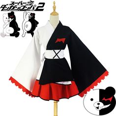 Black and White Anime Cosplay Kimono Condition: Brand NewColor: Black and whiteSize: S-5XLMaterial: Cotton and PolyesterSleeves: Long Flare sleevesIncluded: Top + skirt + girdle + belt The Top Length about 70 - 75cm , The skirt length about 43 - 45 cm White Kawaii Costume For Cosplay, Black Kawaii Anime Print Cosplay Costume, White Kawaii Cosplay Costume For Halloween, White Anime Print Costumes For Cosplay Events, White Anime Print Costumes For Cosplay, Kawaii Black Cosplay Costume, Kawaii Black Anime Print Costume, Black Kawaii Cosplay Costume For Events, White Harajuku Cosplay Costume