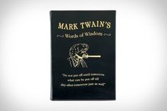 a black book with the title mark twain's words of wisdom written on it