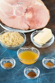 the ingredients to make an apple cider are shown