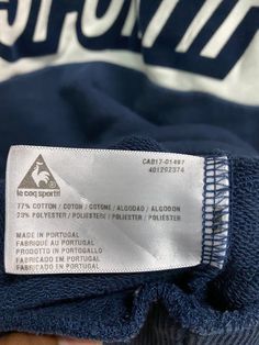 IMPORTANT* ACTUAL SAIZ MEASUREMENT : ➡️Size On Tag:M ➡️Armpit To Armpit: 20.5inches ➡️Back Collar To Hem: 26inches ➡️Condition:Good used ➡️Label:Lecoq sportif ➡️Material:77cotton/23polyster ➡️colour:Navy blue/white (PLEASE READ THE MANUAL MEASUREMENT CAREFULLY) -------------------------------------------------- Shipping: International shipping via DHL EXPRESS/FLEXIPACK WE ARE USING DHL EXPRESS/FLEXIPACK POSTAGE. ☎️PLEASE LEAVE YOUR PHONE NUMBER FOR SHIPPING PURPOSE BY DHL/FLEXIPACK ➡️Shipping Pr Cotton Sweats With Logo Print For Sports, Cotton Logo Print Sportswear Sweats, Cotton Logo Print Sweats Sportswear, Cotton Sweats With Logo Print For Sports Season, Cotton Sweats With Logo Print Sportswear, Sporty Cotton Sweats With Letter Print, Sporty Logo Sweatshirt For Loungewear, Sporty Letter Print Sweats For Activewear, Crew Neck Sweatshirt For Jogging