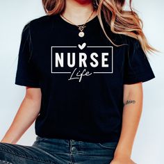 Introducing our Nurse Life Shirt, the perfect blend of comfort and style for the brave and caring nurses out there! Crafted with love and dedication, this shirt is designed to showcase your passion for the noble profession. The vibrant design features adorable nursing-themed graphics, making it a unique and eye-catching addition to any nurse's wardrobe. Whether you wear it to work or during your downtime, our Nurse Life Shirt is the ideal way to proudly display your love for nursing and celebrate the incredible work you do every day! Treat yourself or surprise your favorite nurse with this thoughtful gift that will surely bring a smile to their face. Join the nurse tribe with style and show the world your unwavering commitment with our Nurse Life Shirt! ✨Bella Canvas 3001 Brand Shirt ✨  A Cotton Nursing Friendly T-shirt, Graduation Nurse, Nurse Tshirt, Nursing Shirt, Nurse Graduation, The Nurse, Gift For Nurse, Nurse Appreciation, Nursing Graduation