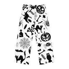 Halloween Pajamas, Holiday Pajamas, Women's Halloween Pajama Pants, Cat Pajama Bottoms, Cute women's Halloween Pajama Pants, Bat Pajama Pants Add custom style to any loungewear collection with these custom-printed pajama pants. Their 100% polyester jersey knit fabric, along with the relaxed fit, makes for the ultimate comfort choice while kicking back at home. Meanwhile, the back elastic with the drawstring tie creates the perfect fit while the all-over-print adds a stylish dimension unique to y Casual Halloween Pajama Party Bottoms, Casual Bottoms For Halloween Pajama Party, Casual Bottoms For Pajama Party And Halloween, Womens Halloween Pajamas, Halloween Pyjamas, Cat Pajama, Halloween Pajama Pants, Printed Pajama, Halloween Pajamas