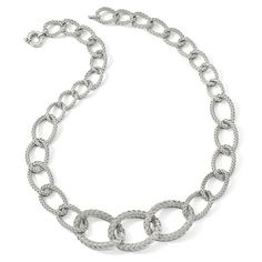 Leslie's Sterling Silver Woven Necklace. Material: Primary - Purity:925|Finish:Polished|Plating:Rhodium|Chain Length:22 in|Clasp /Connector:Spring Ring (Fancy)|Clasp Thickness (Female end):6.25 mm|Clasp Thickness (Male end):4.75 mm|Clasp Width (Female end):1.75 mm|Clasp Width (Male end):13.5 mm|Feature:Hollow|Material: Primary:Sterling Silver|Item Weight U/M:gm|Product Type:Jewelry|Jewelry Type:Necklaces|Sold By Unit:Each|Necklace Type:Fancy Necklace|Material: Primary - Color:White|Plating Color Necklace Fancy, Woven Necklace, Fancy Necklace, Fashion Portfolio, Sterling Silver Necklace, Spring Rings, Chain Lengths, Chain Length, Primary Color