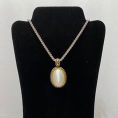 Vintage Mother Of Pearl Silver & Gold Tone Necklace Nos. I Don’t See Any Broken Or Missing Pieces. See All Photos. Classic White Oval Pendant Jewelry, Formal White Oval Pendant Necklace, White Pendant Necklace Costume Jewelry, Vintage White Necklace With Pearl Pendant, Black Gold Necklace, Stone Statement Necklace, Rhinestone Statement Necklace, Layered Necklace Set, Leather Corded Necklace