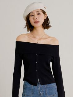 This is a feminine and romantic top by LANGSON that is made out of high quality acrylic, polyester, nylon, and wool blend fabric. With design detail of off shoulder detail and slim silhouette, it gives a trendy and feminine look.- Thick ribbed off shoulder detail- Slim silhouette- Feminine and modern mood Stretch Off-shoulder Top For Winter, Ribbed Off-shoulder Fitted Sweater, Fitted Ribbed Off-shoulder Knit Top, Fitted Ribbed Off-shoulder Sweater, Fitted Off-shoulder Ribbed Knit Top, Fitted Knit Off-shoulder Top, Fitted Off-shoulder Knit Top, Elegant Off-shoulder Knit Top For Fall, Trendy Off-shoulder Knit Top