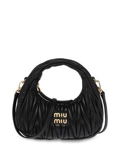 Shop Miu Miu mini Wander matelassé shoulder bag Nappa Leather Bag, Prada 2005, Garment Cover, Ballet Pumps, Shoulder Bag Black, Boot Pumps, Summer Beach Wear, Strap Tops, Pump Sandals