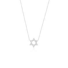 You won't be able to take your eyes off this exquisite Star of David necklace, designed in collaboration with Samantha Zaitz Rudin of @Sammy.Jacqueline. A row of stunning pear-shaped diamonds, set alongside round brilliant-cut diamonds, elevates this necklace with elegance and sophistication. Crafted in 18-karat white or yellow gold, the Star of David necklace is a fine jewelry essential for everyday. The modern closure is adjustable to any length, making it a versatile addition to your collecti Luxury Star-shaped Diamond Necklace, Luxury Diamond Necklace Star Of David, Luxury Star Of David Necklace With Diamond Accents, Diamond Star Of David Necklace For Formal Occasions, Elegant Star Of David Diamond Necklace, Formal Diamond Star Of David Necklace, Formal Star Of David Diamond Necklace, Luxury Star-shaped White Gold Diamond Necklace, Luxury White Gold Star-shaped Diamond Necklace