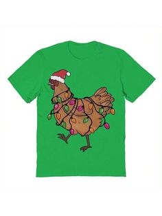 COMFY & COOL: Nearly There offers graphic shirts made of materials that are durable, comfortable, and easy to care for. Whether you're looking for a funny, inspirational, or pop-culture-inspired graphic shirt, we've got you covered.Nearly There Christmas Light Hen Graphic Cotton Unisex T-Shirt Green Casual  Short Sleeve  Cartoon,Figure,Letter    Women Clothing, size features are:Bust: ,Length: ,Sleeve Length: Green Novelty T-shirt With Graphic Print, Novelty Green T-shirt With Graphic Print, Fun Christmas T-shirt With Graphic Print, Fun Graphic Print T-shirt For Holiday, Fun Holiday T-shirt With Graphic Print, Fun Holiday Graphic Print T-shirt, Funny Graphic Print T-shirt For Holidays, Funny Holiday T-shirt With Graphic Print, Christmas Novelty T-shirt With Graphic Print