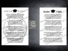 the front and back pages of a book with an image of a graduation cap on it