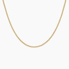 Charlie 18 in. Rolo Chain Necklace - 14K Yellow Gold. Rounded links form a classic rolo chain look in this signature, stackable style. Yellow Gold Cable Chain Link Necklace, Classic 14k Gold Cable Chain Necklace, Yellow Gold Oval Link Rolo Chain Necklace, Yellow Gold Round Cable Chain Necklace, Yellow Gold Necklace With Oval Link Rolo Chain, 14k White Gold Cable Chain Necklace, Classic Link Necklace With Cable Chain, Fine Jewelry Cable Chain Necklace, Classic Link Cable Chain Necklaces