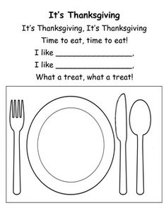 it's thanksgiving coloring page for kids to color and practice their handwriting on the plate