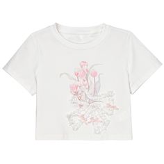 Add a touch of sweetness to your wardrobe with this adorable white floral print T-shirt. The charming bowknot design adds a playful and feminine touch. Made from high-quality cotton, this T-shirt is perfect for everyday wear and can be easily paired with your favorite bottoms.  Please note that this product includes only one T-shirt.  Garment Size   	 		 			Size 			S 			M 			L 		 		 			Full Length 			37 			38.5 			40 		 		 			Bust 			86 			90 			94 		 		 			Shoulders 			34 			35 			36 		 		 			Sleeve Length 			16 			16.5 			17 		 		 			Hem Circumference 			84 			88 			92 		 		 			Cuff 			32 			33.2 			34.4 Spring Cotton T-shirt With Bow, Cute Bow T-shirt For Spring, White Crew Neck T-shirt With Floral Applique, Feminine Cotton Short Sleeve T-shirt, White Short Sleeve Tops With Bow, White Short Sleeve Top With Floral Applique, White Short Sleeve T-shirt With Floral Applique, White Floral Applique Crew Neck T-shirt, White Floral Applique Short Sleeve Top