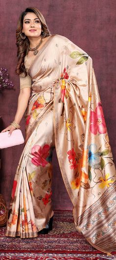 White and Off White color Saree in Art Silk fabric with Floral, Printed, Weaving work White Color Saree, Sarees Design, Colored Weave, Reception Lehenga, Half Sleeve Blouse, Art Silk Sarees, Silk Sarees Online, Soft Silk Sarees, Traditional Sarees