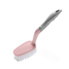 a pink and silver brush on a white background