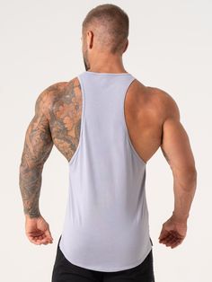 Model is 188cm tall, he usually wears a size L and is wearing a size L. His chest measures 116cm and his waist measures 79cm.  Baller Tank Drop armhole for freedom of movement Curved hem with side splits Lightweight fabric for breathability  Recommended for Training. 65% Polyester / 35% Cotton Fitted Lavender Activewear For Gym, Lavender Fitted Activewear For Gym, Fitted Moisture-wicking Tank Top For Loungewear, Lavender Activewear For Gym In Summer, Purple Sleeveless Moisture-wicking Top, Lavender Summer Activewear For Gym, Fitted Athleisure Tank Top With Dropped Armholes, Purple Sleeveless Gym Tops, Fitted Tank Top With Dropped Armholes For Athleisure