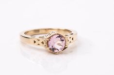 Vintage style Morganite Engagement Ring - Beautiful 14k yellow gold ring set with a beautiful light pink morganite. Handmade using recycled gold. Perfect for an engagement ring or fashion ring. Vintage design but brand new and made to last a lifetime! Genuine Morganite - 6mm, approx .77ct AA - Round (made to order) Size 7 - can be sized upon request. Custom Order this ring with any diamond/gemstone or have us use your own, or make it in white and rose gold, or platinum. Gold Morganite Engagement Ring, Morganite Engagement Ring Vintage, Vintage Art Deco Rings, Engagement Ring Vintage, Morganite Engagement, Pink Morganite, Morganite Engagement Ring, Gold Ring Sets, White Gold Diamond Rings