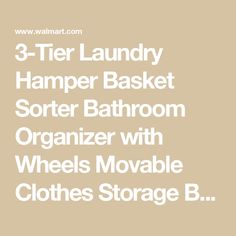 three tier laundry hamper basket sorter bathroom organizer with wheels movable clothes storage b