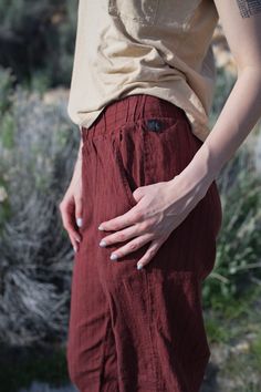 Introducing our Lake Shore pants made from a perfect blend of organic cotton and hemp. These comfortable pants offer a breathable fabric and a great fit that makes them great for any occasion. * Made in USA * Stretchy waist band * Model is wearing a size small We plant 3 trees for every order. 55% Hemp - Very strong tensile strength, 3x that of cotton. Clothing made with Hemp will soften over time. - Hemp is more resistant to UV rays. - Uses less land and water than Cotton, while producing more fibre per acre. - Returns 60-70% of the nutrients it takes from the soil. 45% Organic Cotton - Grown without synthetic chemicals, synthetic pesticides or genetically modified seeds. - Uses less water than traditional cotton crop. - Both Cotton and Hemp are biodegradable and compostable. Colored usin Relaxed Cotton Harem Pants With Straight Leg, Relaxed Cotton Harem Pants With Elastic Waistband, Relaxed Cotton Straight Pants, Relaxed Straight Cotton Pants, Relaxed Cotton Pants With Comfort Waistband, Organic Cotton Long Pants With Pockets, Everyday Organic Cotton Bottoms With Pockets, Relaxed Fit High-waisted Cotton Harem Pants, High-waisted Cotton Harem Pants With Relaxed Fit