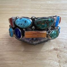 ad eBay - Find many great new & used options and get the best deals for NAVAJO Sterling Silver Multi Color Gemstones Signed By Sam Piaso 1” Wide Cuff at the best online prices at eBay! Free shipping for many products! Southwestern Multi-stone Bangle Cuff Bracelet, Southwestern Multi-stone Cuff Bangle Bracelet, Southwestern Multi-stone Cuff Bracelet, Unique Adjustable Multi-stone Cuff Bracelet, Adjustable Multicolor Multi-stone Cuff Bracelet, Southwestern Adjustable Multi-stone Cuff Bracelet, Navajo Jewelry, Cute Nike Shoes, Cute Nikes