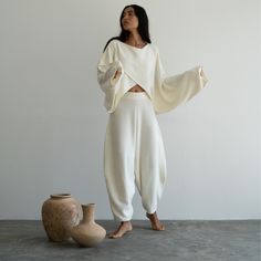 Glow Up Outfits, Oysho Outfits, Audience Persona, Lounge Outfits, Knitted Pants, Cotton Loungewear, Natural Linen Dress