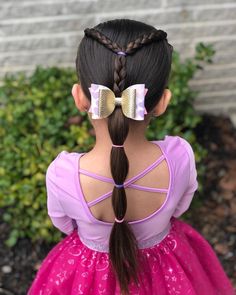 1,078 Likes, 31 Comments - Amber 🎀🌸💜 (@toddlerhaircreations) on Instagram: “Braids and a bubble ponytail with an adorable heart bow from @harpermaeboutique 🎀🌸💜 • This super…” Easy 80s Hairstyles, 80s Hairstyles For Long Hair, 80s Hairstyles, Girl Hairdos