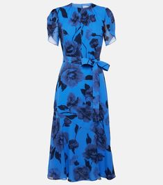 Find ERDEM Floral Silk Midi Dress on Editorialist. Material: 100% silk. Care instructions: dry clean. Made in Bulgaria. Designer color name: Lupin Blue. Lining: 100% silk. Closure: zipper, hook fastening, button fastening, belted waist. Detachable belt. Blue Silk Dress For Spring Formal, Blue Silk Chiffon Summer Dress, Blue Silk Midi Dress For Spring, Blue Silk Chiffon Dress, Blue Silk Chiffon Evening Dress, Fitted Blue Silk Dress For Spring, Elegant Blue Silk Dress For Summer, Blue Floral Print Silk Dress, Blue Silk Dress With Floral Print