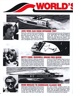 an advertisement for the world's fastest speed boat, which was launched in 1971