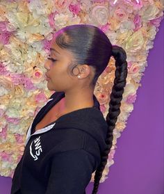 Pretty Braids, Black Ponytail Hairstyles, Birthday Hairstyles, Slick Back, Braids With Curls