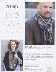 an article from the knitting book, crocheted linen stitch scarfs