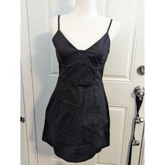 Nwt. Little Black Dress With Built In Wired Bra. Black Lined Mini Length Dresses, Black Lined Mini Dress, Black A-line Mini Dress For Going Out, Black A-line Mini Dress For Night Out, Black Mini Dress With Spaghetti Straps And Lining, Black V-neck Mini Dress Lined, Black Lined Mini Dress For Date Night, Lined Black Mini Dress For Night Out, Black Lined Mini Dress For Night Out