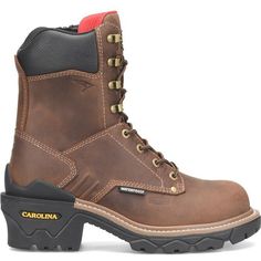 Carolina Men's Cardinal 8" Comp Toe WP Side Zip Work Boot -Brown- CA7839 8 / Medium / Dark Brown - Overlook Boots Work Boot, Work Boots, Brown Boots, Side Zip, Dark Brown, Leather Upper, On Sale, Boots, Heels