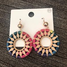 As Shown In Photos First Photo Is Actual Photo Of Item Multicolor Circular Earrings For Beach, Multicolor Circle Earrings For The Beach, Multicolor Circle Earrings For Beach, Multicolor Circular Summer Earrings, Multicolor Beach Earrings For Spring, Multicolor Casual Earrings For Spring, Casual Multicolor Earrings For Spring, Spring Beach Multicolor Earrings, Multicolor Round Earrings For Summer