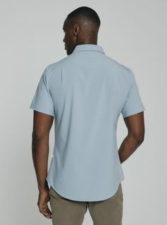 We created the perfect short sleeve button up, with the right mixture of comfort and style, just for you. Our performance shirts have 4-way stretch, are moisture wicking, wrinkle resistant and above all a great new addition to your wardrobe. The performance shirt will be your go-to for any occasion - day to night. This is a shirt that will have you satisfied at any given time. Details Model is 6'1" and wears a size medium. Care: Machine wash cold on delicate cycle, low tumble dry, do not iron Co Short Sleeve Business Casual Shirt, Modern Short Sleeve Shirt For Formal Occasions, Solid Color Short Sleeve Shirt For Business Casual, Modern Short Sleeve Formal Shirt, Fitted Short Sleeve Business Shirt, Solid Short Sleeve Shirt For Business Casual, Casual Light Blue Short Sleeve Dress Shirt, Business Fitted Short Sleeve Shirt, Solid Color Short Sleeve Dress Shirt For Business