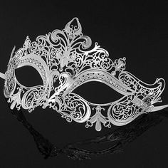 Luxury Silver Elegant Metal Laser Cut Venetian Halloween Ball Masquerade Mask | eBay Silver Fantasy Halloween Mask, Vintage Masks For Halloween Costume Party, Vintage Halloween Costume Party Masks, Silver Gothic Masquerade Mask For Carnival, Silver Masquerade Accessories For Halloween, Elegant Silver Masks For Halloween, Silver Halloween Masquerade Costume Accessories, Vintage Masquerade Mask For Carnival, Silver Costume Accessories For Halloween Masquerade