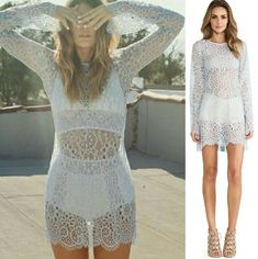 Rare Love Birds Dress In Pastel Sky Baby Blue By For Love And Lemons. Small. Delicate Sheer Eyelash Lace. Includes Matching Light Blue Slip. Very Reluctant To Sell. No Trade Please. The Price Is Firm. Price Reflects High % Posh Commission Fee The For Love & Lemons Lovebird Dress Will Break Hearts With Its Sheer Lace And Scalloped Edges. Longsleeved And Features A Full Zip Up Back. This Pale Blue Lace Dress Comes With Matching Periwinkle Slip Or You Can Wear It Over Your Fave Big Knickers Spring Beach Dress With Hollow Out Details, Spring Hollow Out Beach Dress, Long Sleeve Hollow Out Beachwear Dress, Hollow Out Beach Party Dress, Hollow Out Beach Dress For Spring Party, Sheer Light Blue Dress, White Long Sleeve Beach Dress For Party, Spring Party Beach Dress With Hollow Out Details, Light Blue Lace Dress For Summer