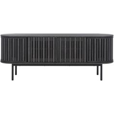 the sideboard is made out of black wood