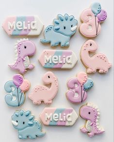 some cookies with different designs on them and the words'meld'spelled in small letters