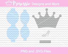 the princess crown and shoes cut file is shown