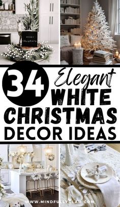 white christmas decor ideas White Xmas Decorating Ideas, White And Wood Christmas Decor, White Poinsettia Christmas Decor, Christmas Table Centerpieces Simple, White Christmas Decor Diy, White Christmas Mantle Decor, White Christmas Tree Ideas Color Schemes, Christmas Silver And White, All White Christmas Decor