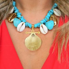 boho Ocean kolye Sonsuzluk Mineli Göz Kolye Sea Shell Conch pendants charms Necklace Sexy collier de perles Gift Accessories | Charlie Dolly