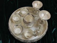 Pure Silver pooja thali,pure silver bell,Pure silver articles indian,indian pooja samagri,silver articles,haldi kumkum container-NIHIRA Panch Lada, Silver Pooja Thali, Pearl Haram, Pooja Samagri, Haldi Kumkum, Silver Market, Silver Payal, Silver Articles, Pooja Thali