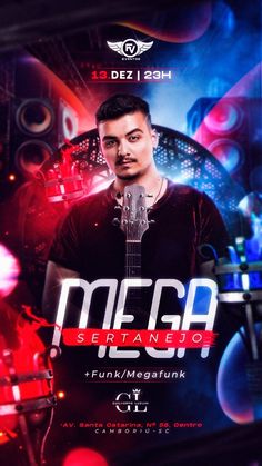 a man with a guitar on the cover of a music album, mega sertanejo