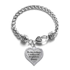 PRICES MAY VARY. PREMIUM QUALITY - Measuring approximately 7.5 inches in diameter, this charming Mother and Daughter Bond bracelet for women boasts a high polish sterling silver finish. TIMELESS DESIGN - Featuring a braided chain design with a decorative lobster claw heart clasp, our Mother and Daughter Bond silver bracelets make unforgettable gifts for women. SPARKLING CHARM - This cute silver bracelet features a open heart bracelet charm set with sparkling Cubic Zirconia diamonds and measures Mother And Daughter Bond, Sister Bond, Bond Bracelet, Silver Braided Bracelet, Silver Sisters, Cubic Zirconia Jewelry, Braided Bracelet, Toggle Bracelet, Mother And Daughter